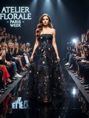 GLAMOROUS FLORAL A LINE FLARED SPECIAL EVENT DRESS MAC DUGGAL VIBES